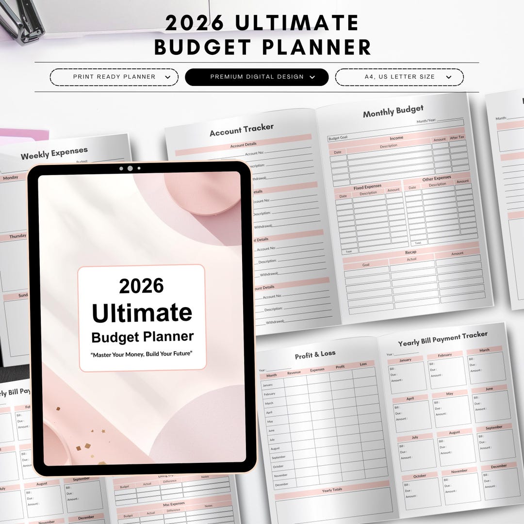 2026 Ultimate Budget Planner, Expense Tracker, Bill Organizer (PDF) - Etsy