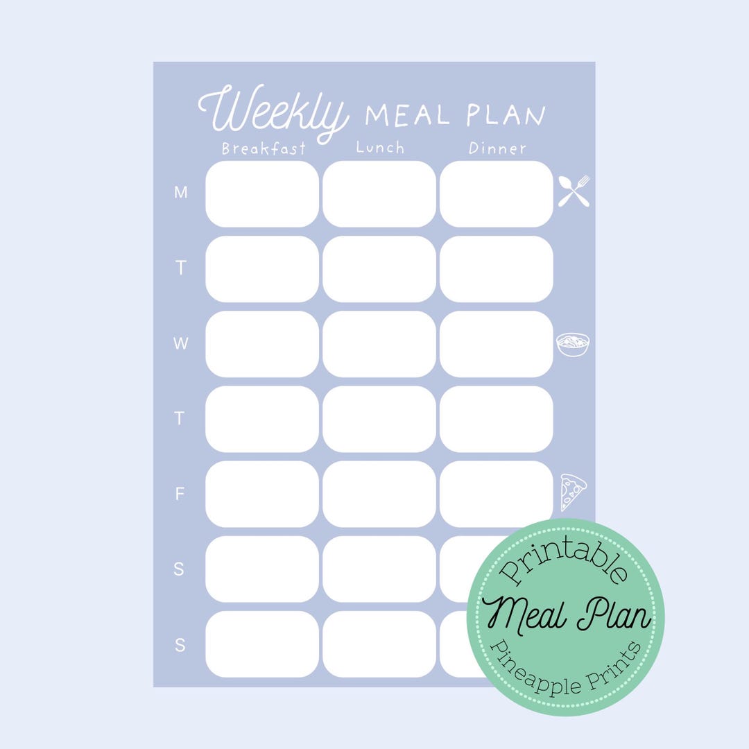 Weekly Meal Plan Template | Printable Meal Planner PDF | Kitchen ...