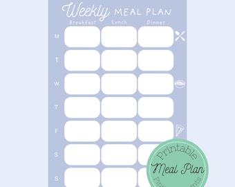 Weekly Meal Plan Template | Printable Meal Planner PDF | Kitchen Organizer