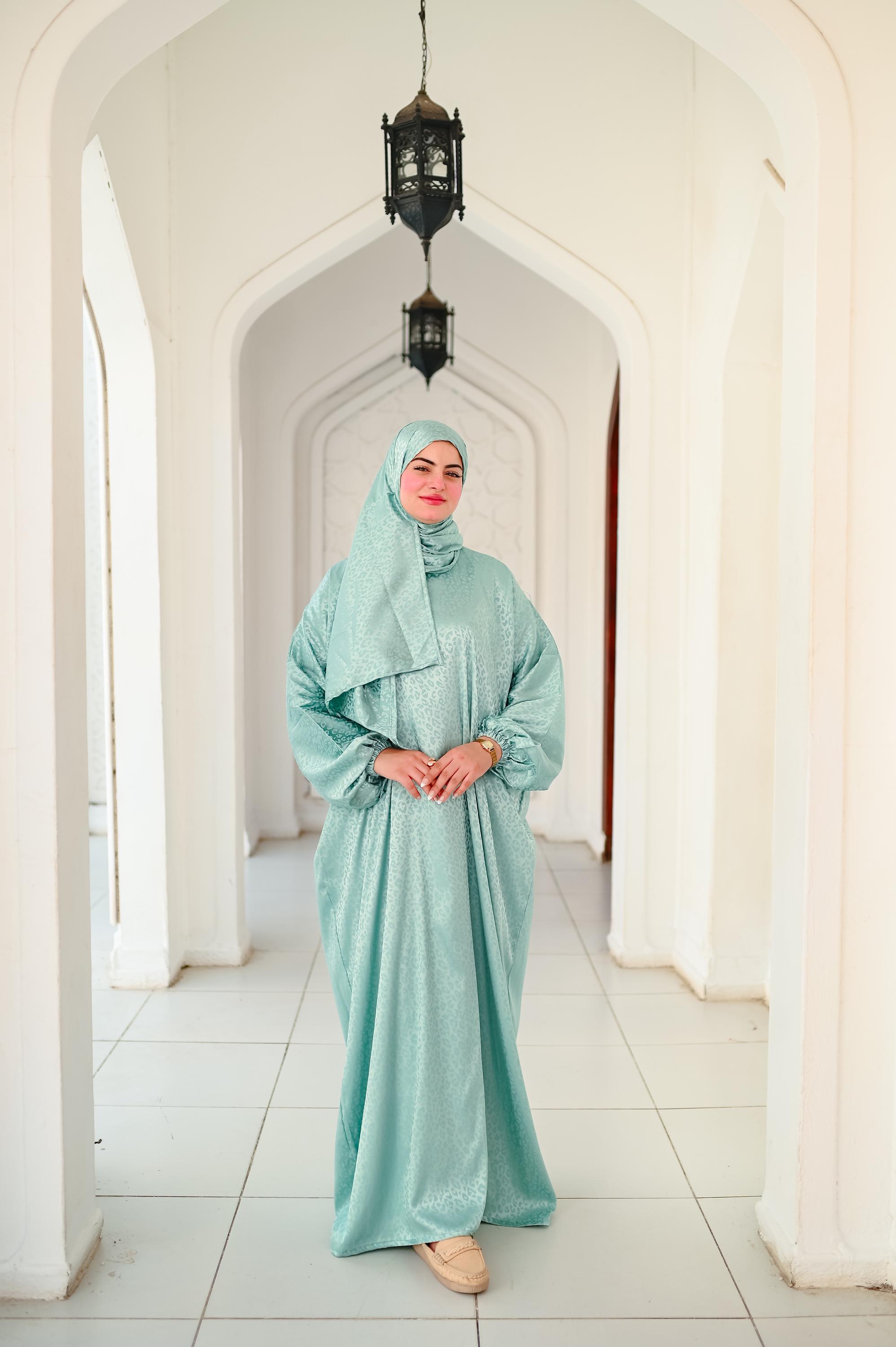 Farida Satin Prayer Dress - Luxury Full-length Isdal, Modest Prayer ...