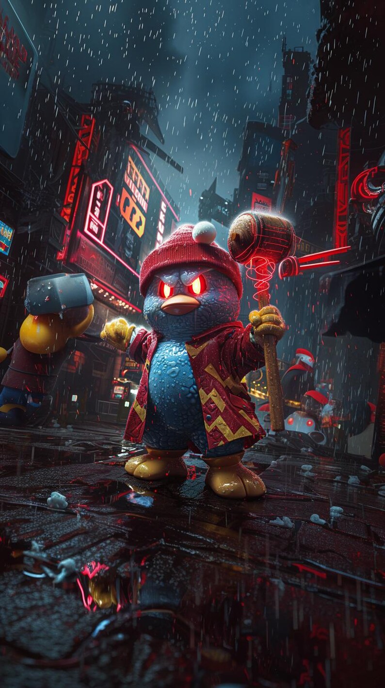 King Dedede Kirby Air Riders Neon Wallpaper 5-pack | Cyberpunk Gaming ...