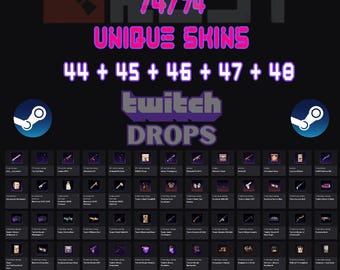 Zrzuty Rust Twitch | 47 skórek | 44 + 45 + 46 + 47 + 48 rund Steam | Szybka dostawa
