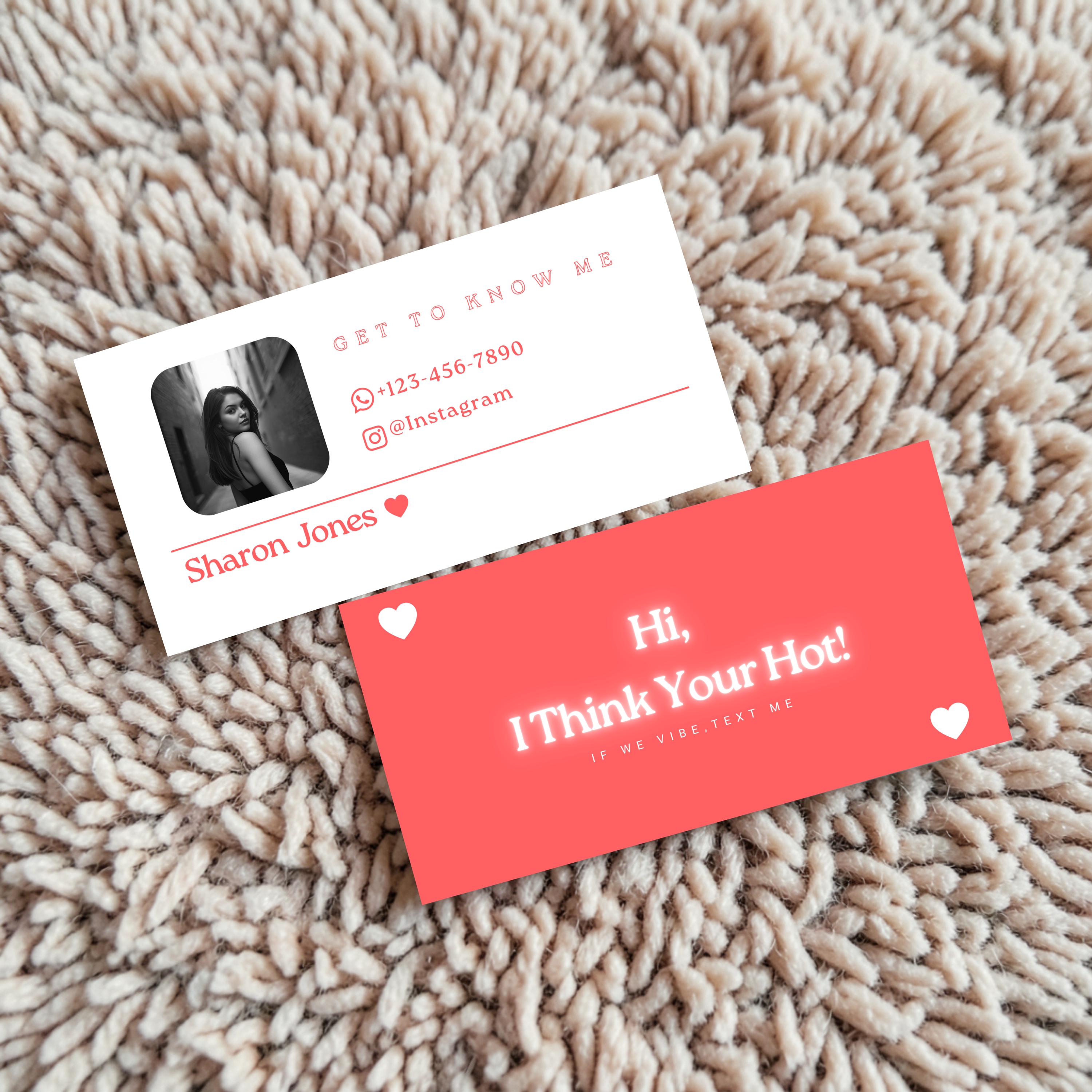 Funny Dating Business Card,flirty Mini Love Invite,editable Template ...