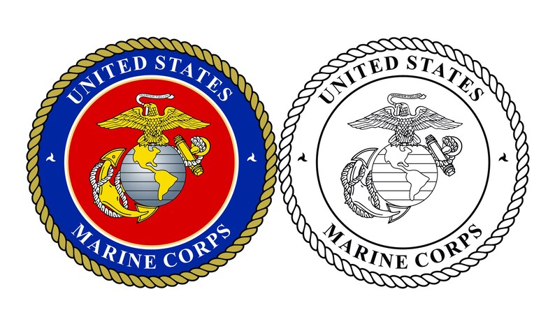 Military Rope Border Eagle Globe Anchor Emblem | Patriotic Crest and ...