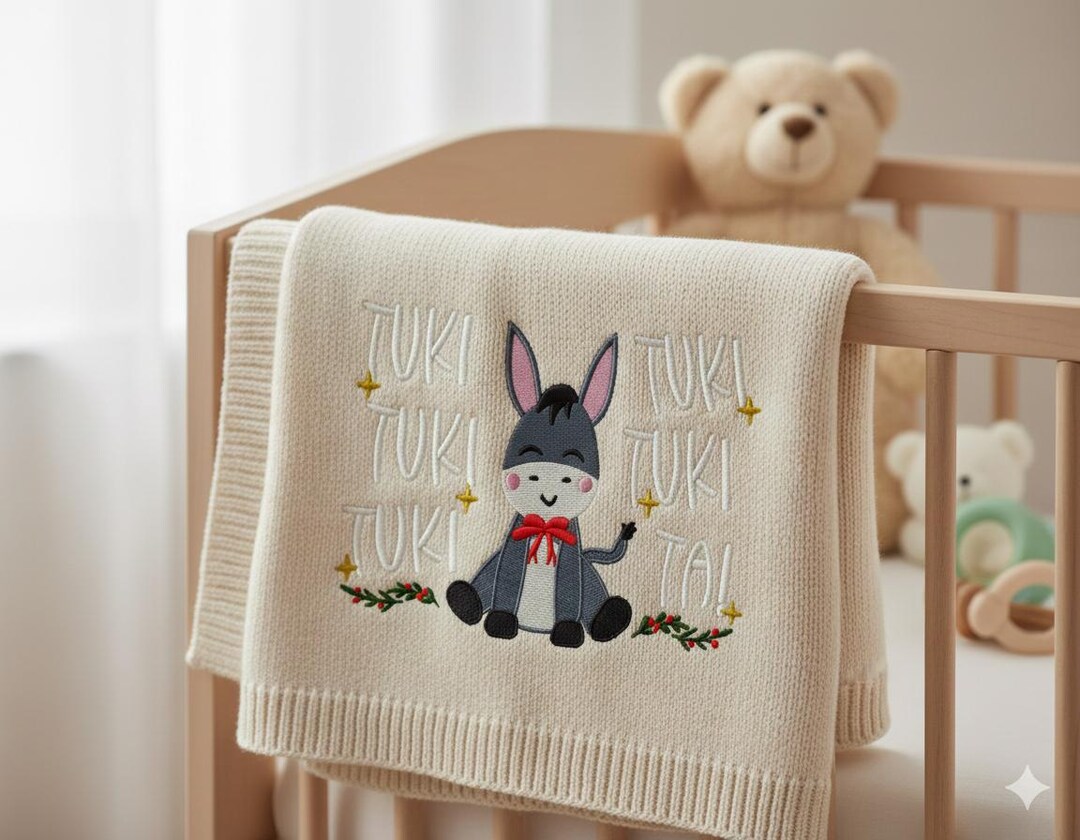 Tuki Design Cute Donkey Tuki Tuki Embroidery Design – Christmas Donkey Pattern ...