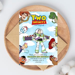 Editable Toy Pals Birthday Invitation Editable Buzz Jessie Invite Personalized Two Infinity and Beyond Party Boy Birthday Digital Download