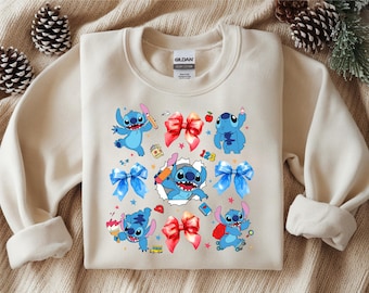 Projekt Stitch z powrotem do szkoły | Clipart Stitch | Modny PNG | DTF | Torba płócienna | Natychmiastowe pobranie