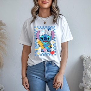 Zestaw Stitch z powrotem do szkoły PNG | Clipart Stitch Angel | Modny design | DTF | Torba na zakupy | Natychmiastowe pobranie zdjęcie 7