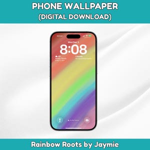 Rainbow Phone Wallpaper, Simple Wallpaper, Minimal Background, iPhone Artwork, Smartphone Lockscreen