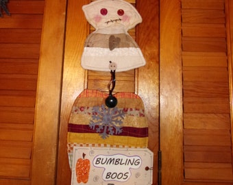 Bumbling Boos - 3 Scrappy Halloween Ornies-Bat Mummy Pumpkin Swag Bunting Banner Garland Door Greeter