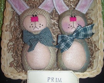 Primitive Whimsical Country Spring EASTER BUNNY Dolls Tucks Bowl Fillers Ornies