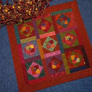 INDIAN CORN Patchwork Keepsake Quilt Scrappy Color Wash Fall Autumn Harvest Wall Hanging Door Greeter Basket Tuck Plant Mat Table Topper