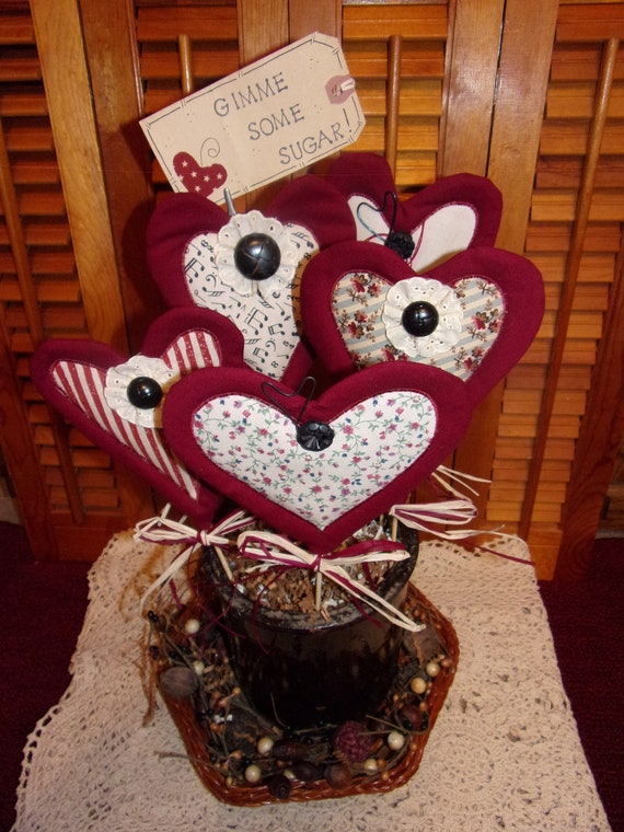 Home Living Primitive Country Layered Fabric Bouquet Of