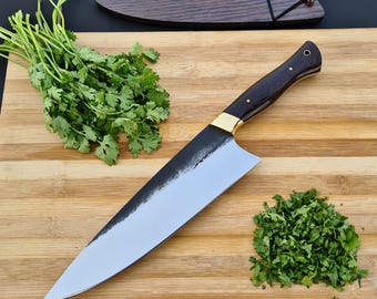 440C Stainless Steel Chef Knife, Wenge Wood Handle & Saya