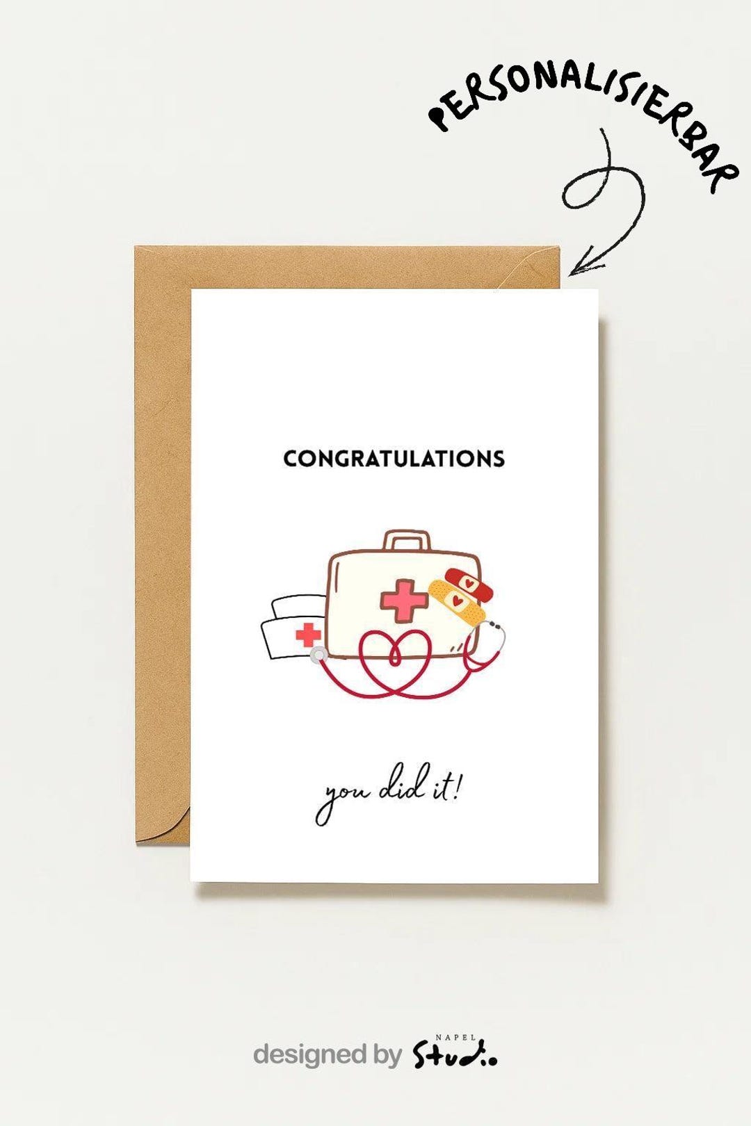 Congratulations First Aid Medical Graduation Card | Funny Congratulations Card for Nurses ...