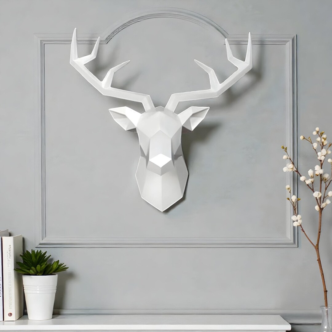 Modern Deer Head Wall Mount Resin Decor for Home and Office - Etsy