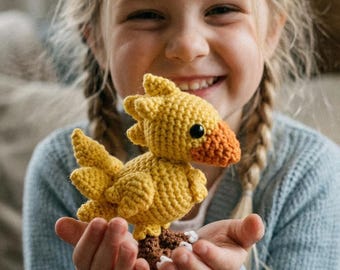 Chocobo Crochet Pattern PDF | Yellow Bird Amigurumi | Fan-Inspired Chicken crochet | Digital Download