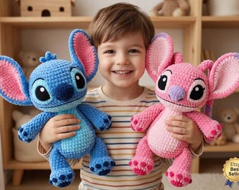Stitch & Angel Crochet Pattern – Amigurumi Alien Couple (Digital Download)
