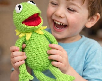 Kermit The Frog Crochet Pattern – Iconic Green frog Amigurumi PDF (Digital Download)