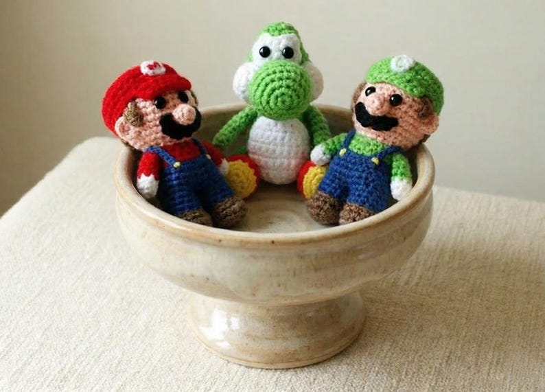 3in1 Mario Luigi Yoshi Crochet Pattern Bundle PDF | Super Mario Bros ...