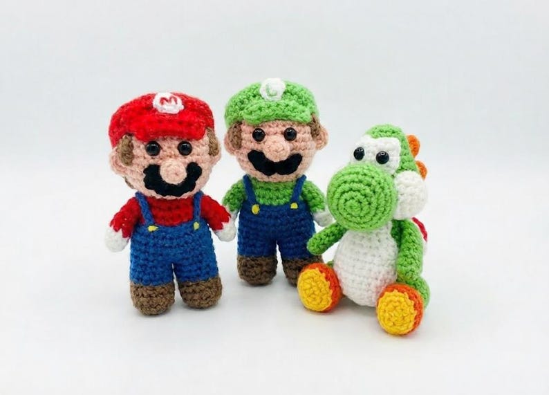 3in1 Mario Luigi Yoshi Crochet Pattern Bundle PDF | Super Mario Bros ...