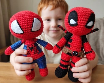 Spiderman Deadpool Crochet Pattern Bundle – Amigurumi Superhero Toys (Digital Download)