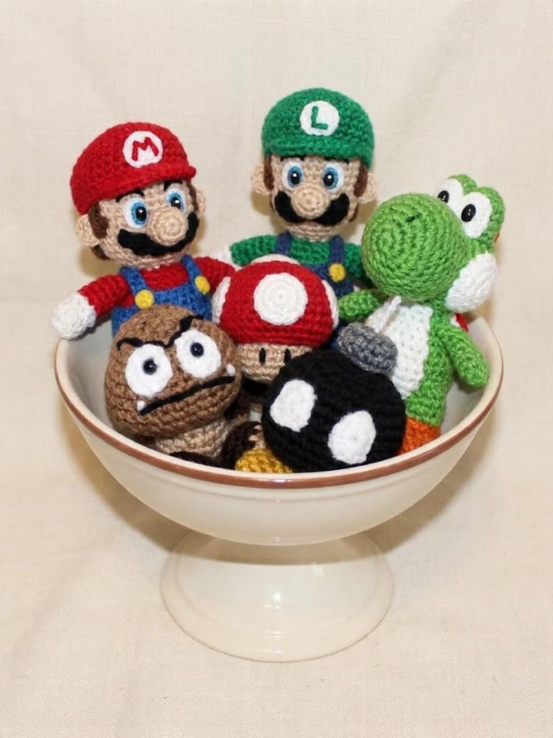 Super Mario Crochet Pattern Bundle PDF | 6in1 Mario Luigi Yoshi ...