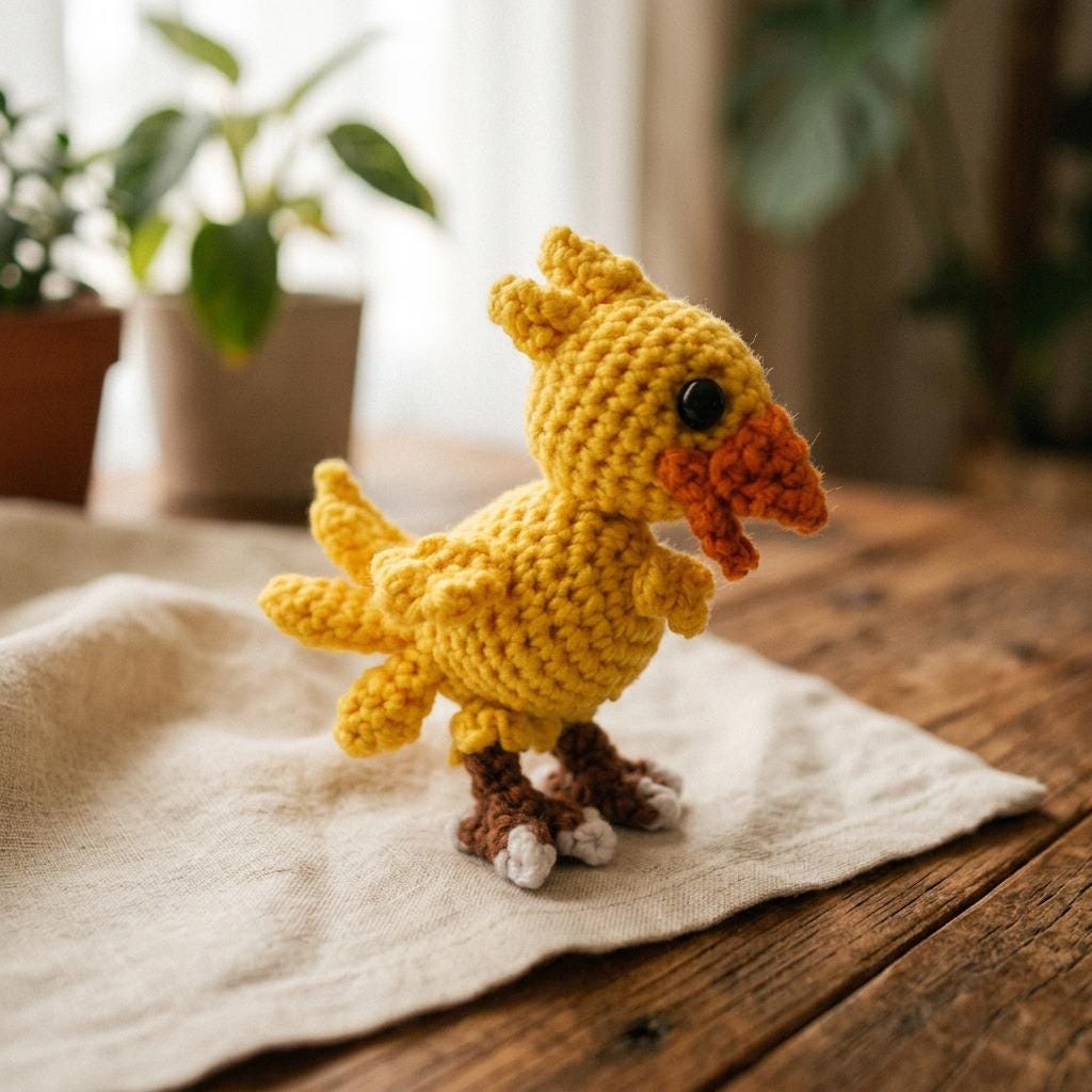 Chocobo Crochet Pattern PDF | Yellow Bird Amigurumi | Fan-inspired ...