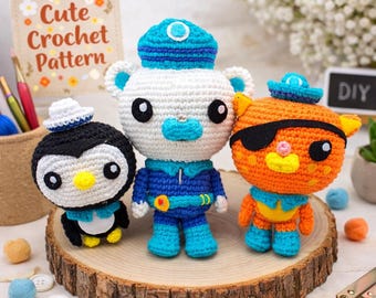 3in1 Octonauts Crochet Pattern PDF | Barnacles Kwazii Peso Amigurumi | Digital Download