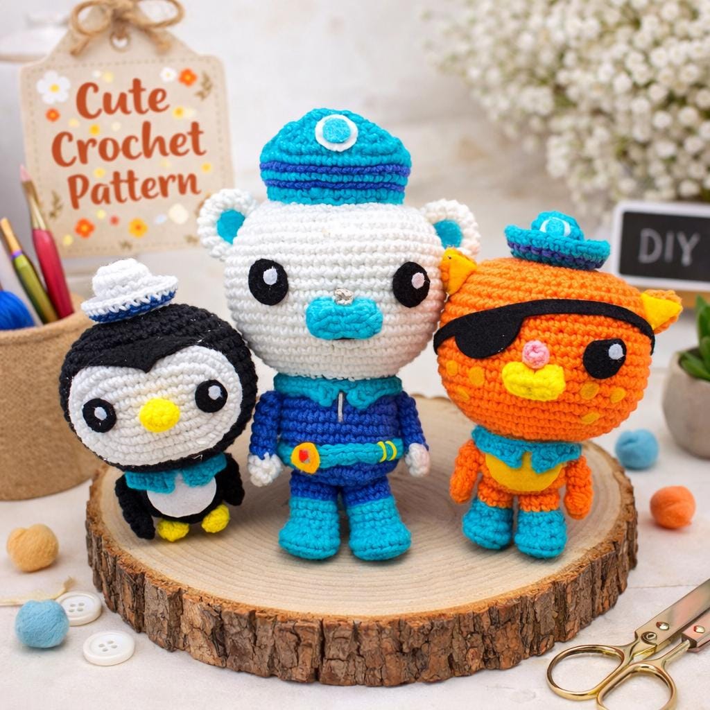 3in1 Octonauts Crochet Pattern PDF | Barnacles Kwazii Peso Amigurumi ...