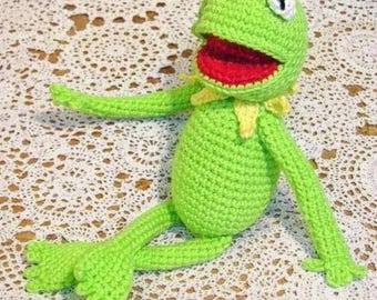 Kermit The Frog Crochet Pattern – Iconic Green frog Amigurumi PDF (Digital Download)