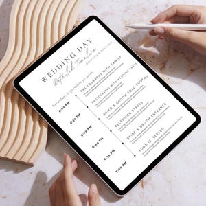 Organizzatore di cronologie per matrimoni Canva / Programma di itinerario e dettagli per matrimoni / Modello di pianificazione di elementi essenziali per matrimoni / Download digitale