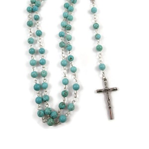 Turquoise Rosary and Tropical Pouch