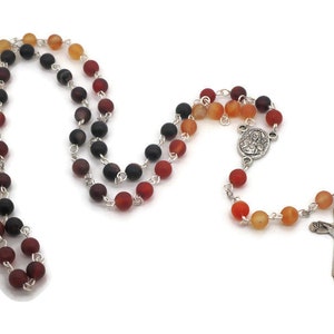 Brown Ombre Agate Rosary