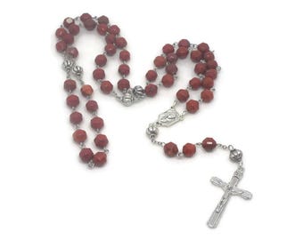 Geometric Red Jasper Rosary