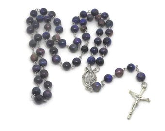 Dyed Aurora Tiger's Eye Rosary