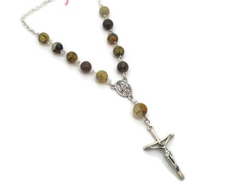 Fire Agate Car Rosary