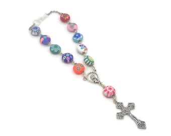 Clay Floral Car Rosary
