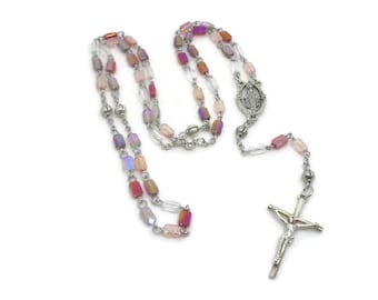 Multi Color Faceted Glass Rosary