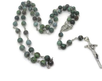 African Turquoise Jasper Rosary