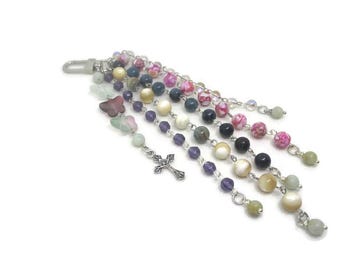Purple Shell Purse Charm Rosary