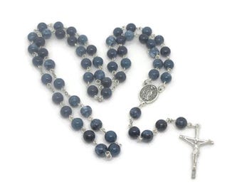 Dark Blue Stone Rosary