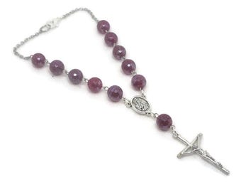Large Red Quartz Car Rosary