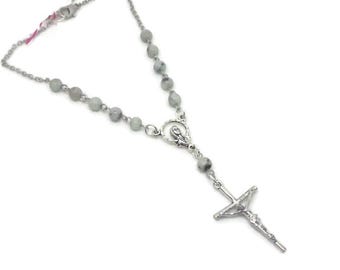 Light Green and Black Stone Car Rosary