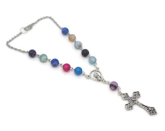Large Matte Agate Car Rosary