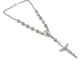 Mint Green Stone Car Rosary