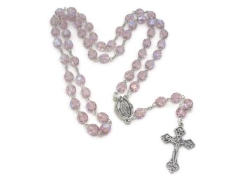 Mauve Glass Rosary