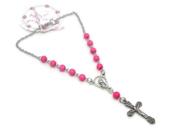 Pink Stone Car Rosary