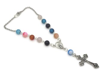 Large Matte Agate Car Rosary
