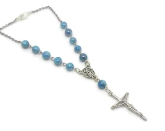 Aqua Blue Shell Car Rosary